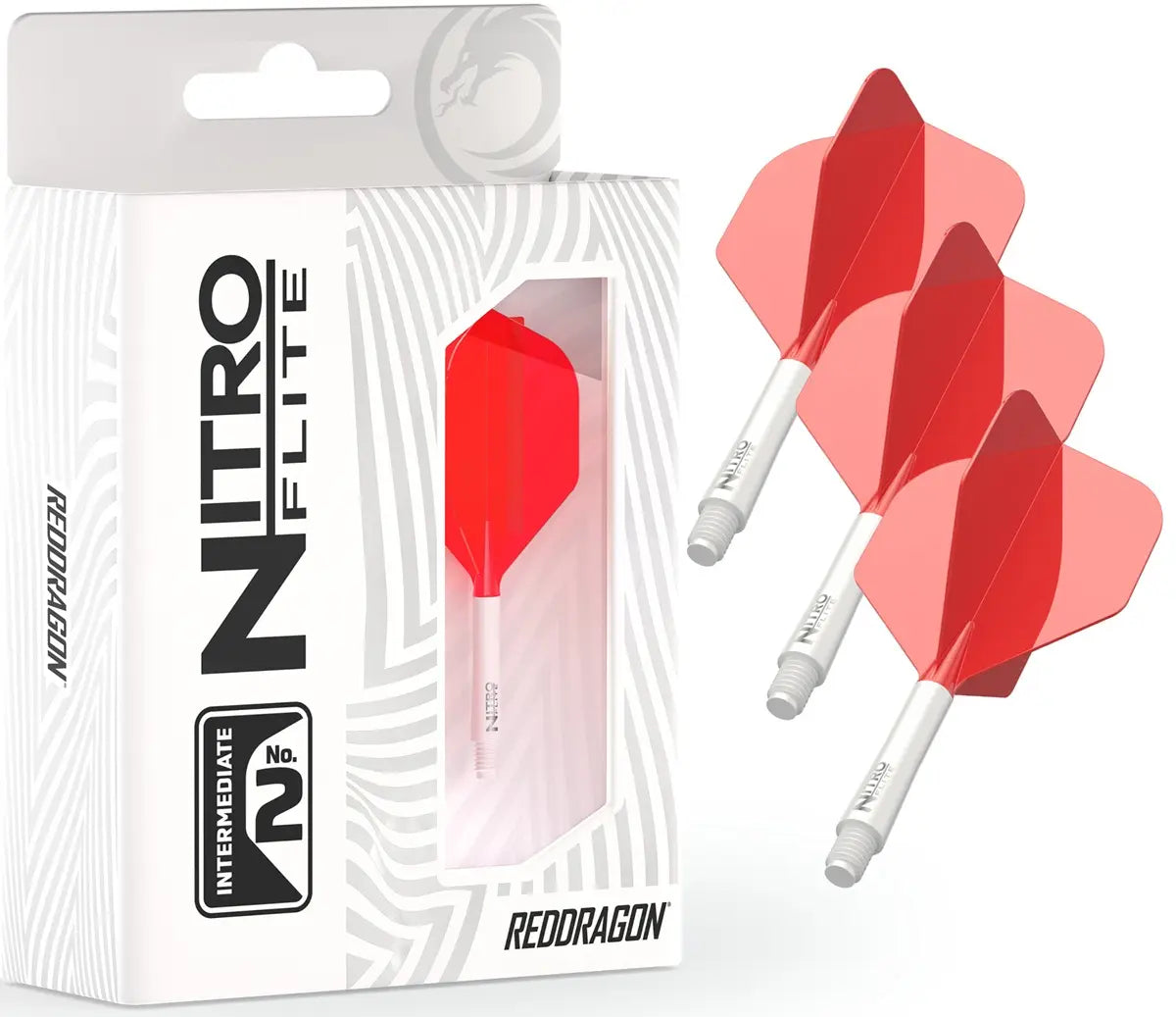 Red Dragon Nitro Flite System White Red - Dart Flights