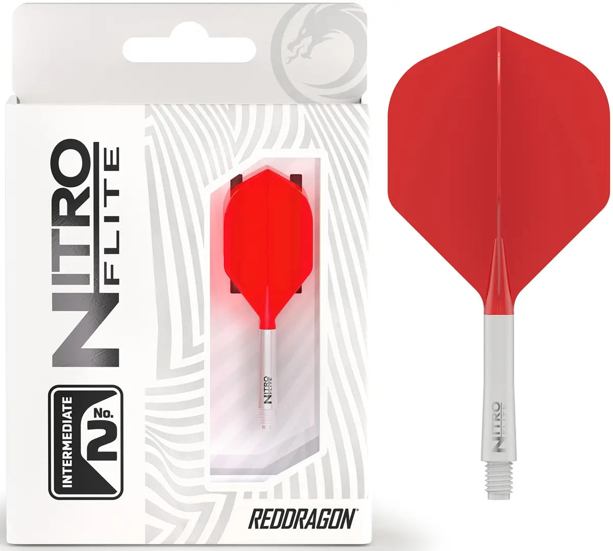 Red Dragon Nitro Flite System White Red - Dart Flights