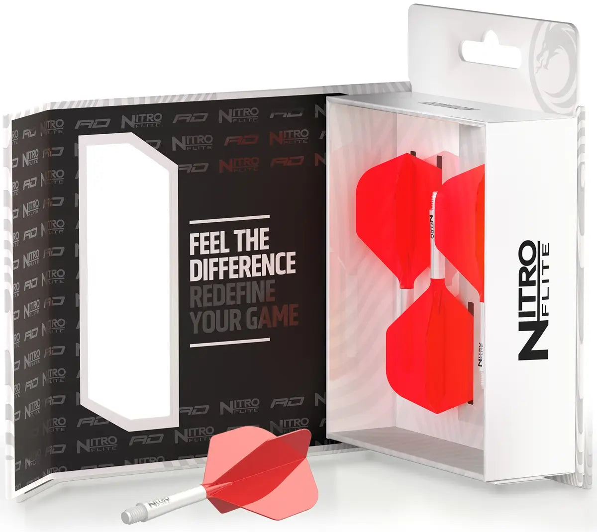 Red Dragon Nitro Flite System White Red - Dart Flights