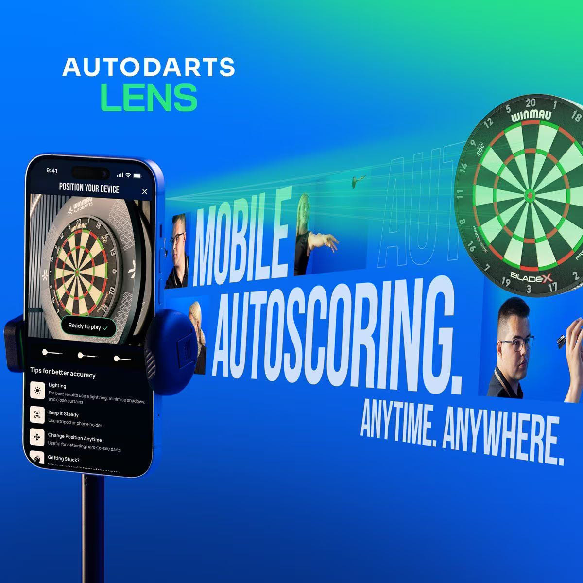 Winmau Autodarts Lens Stativ + 12 Monate Membership Bundle