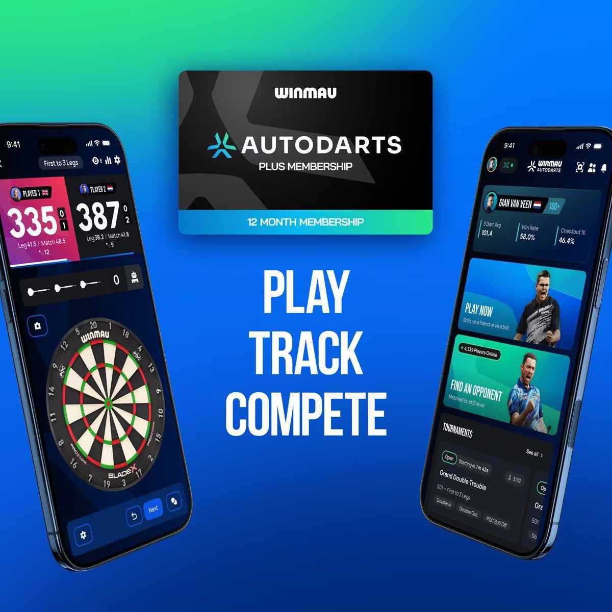 Winmau Autodarts Lens Stativ + 12 Monate Membership Bundle