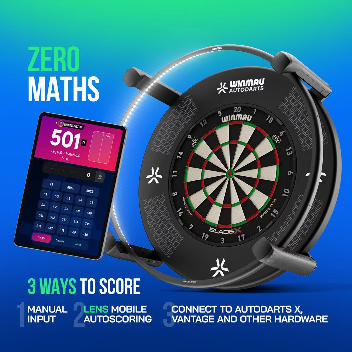 Winmau Autodarts Lens Stativ + 12 Monate Membership Bundle