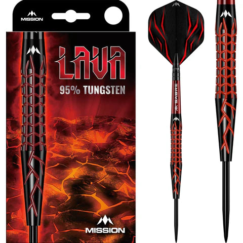 Mission Lava Darts 95%Tungsten - Black & Red Electro