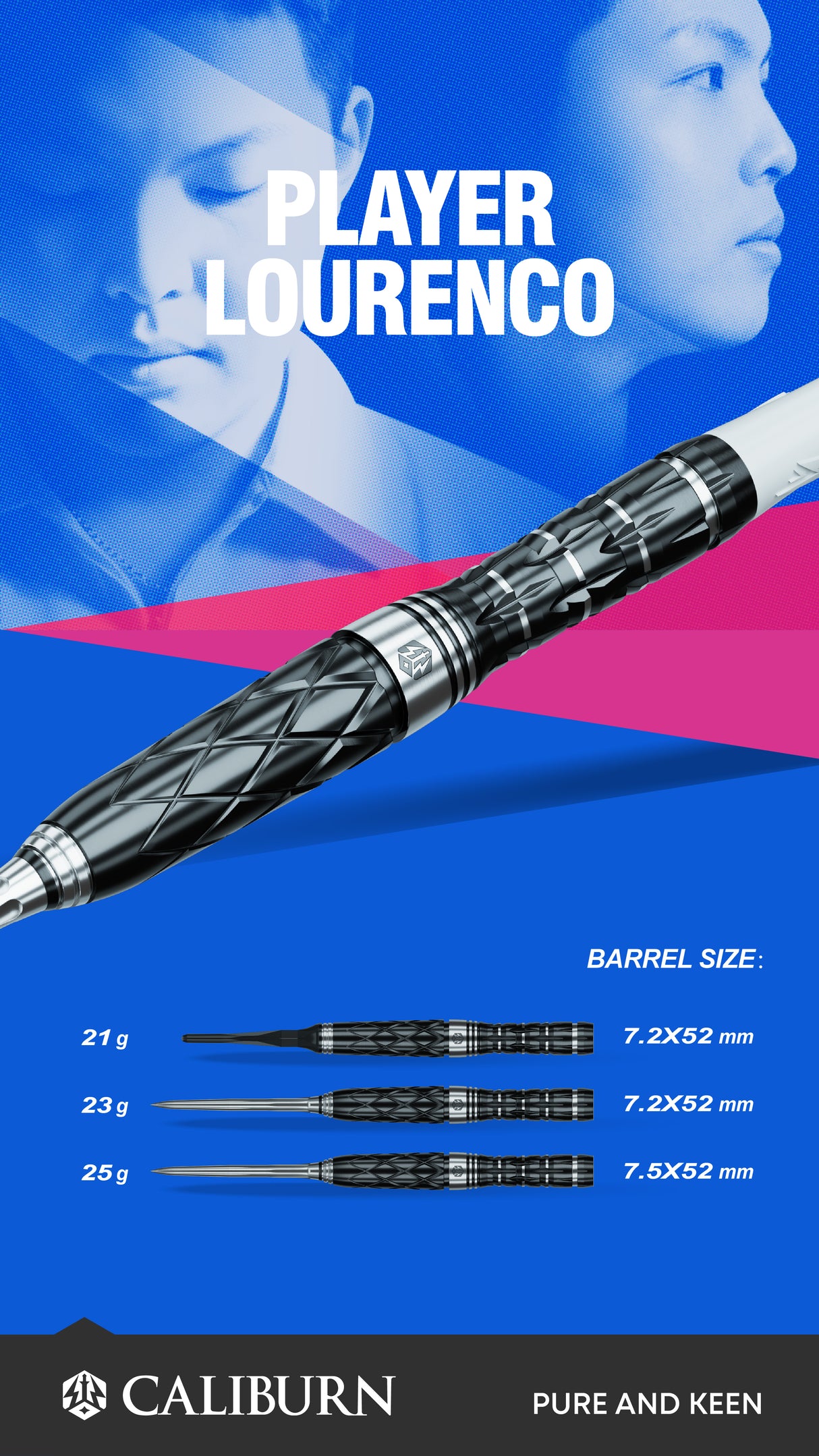 Caliburn Playerdarts Lourenco Steeltip