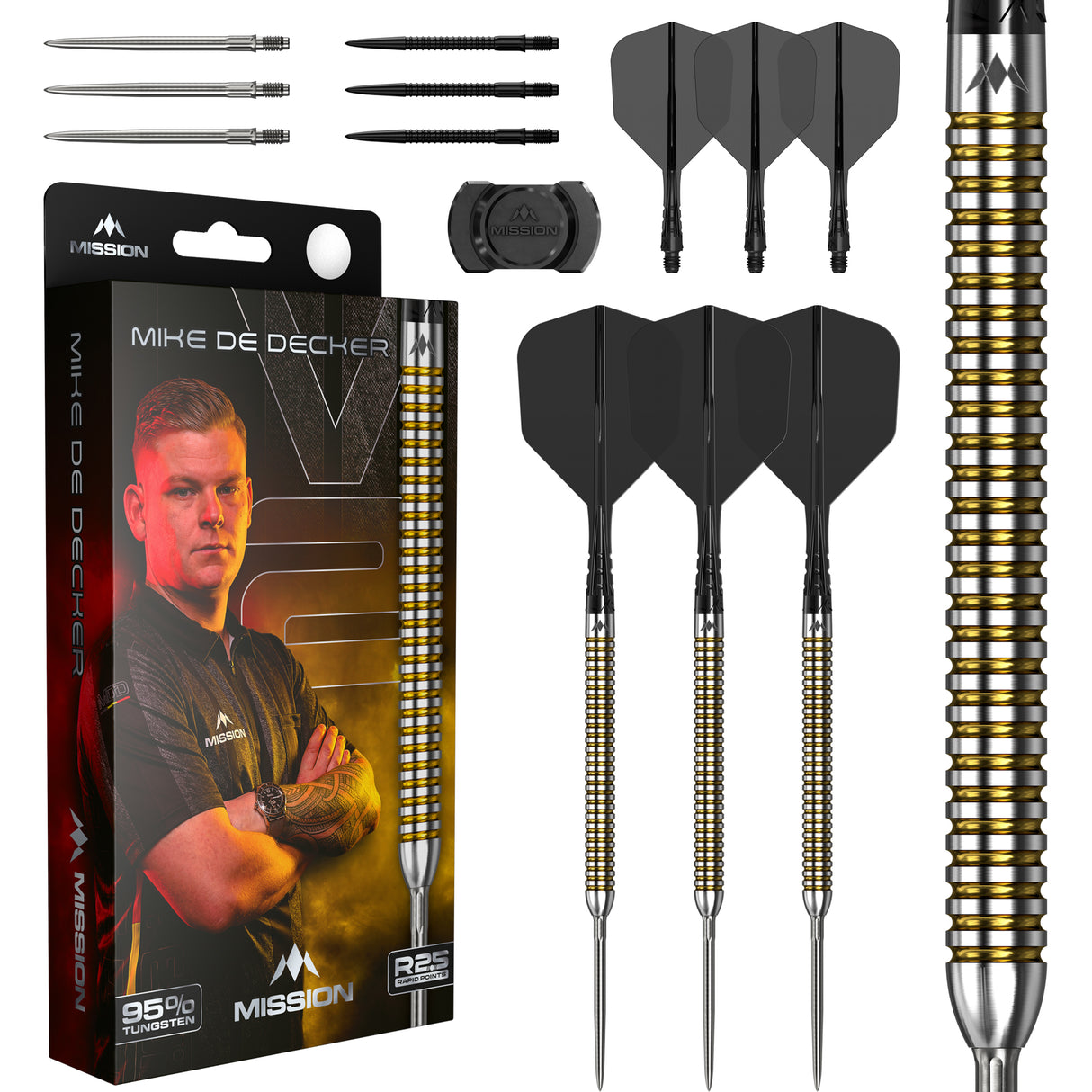 Mission Mike De Decker V2 - 90% Tungsten - R2.5 Darts - Steeltip