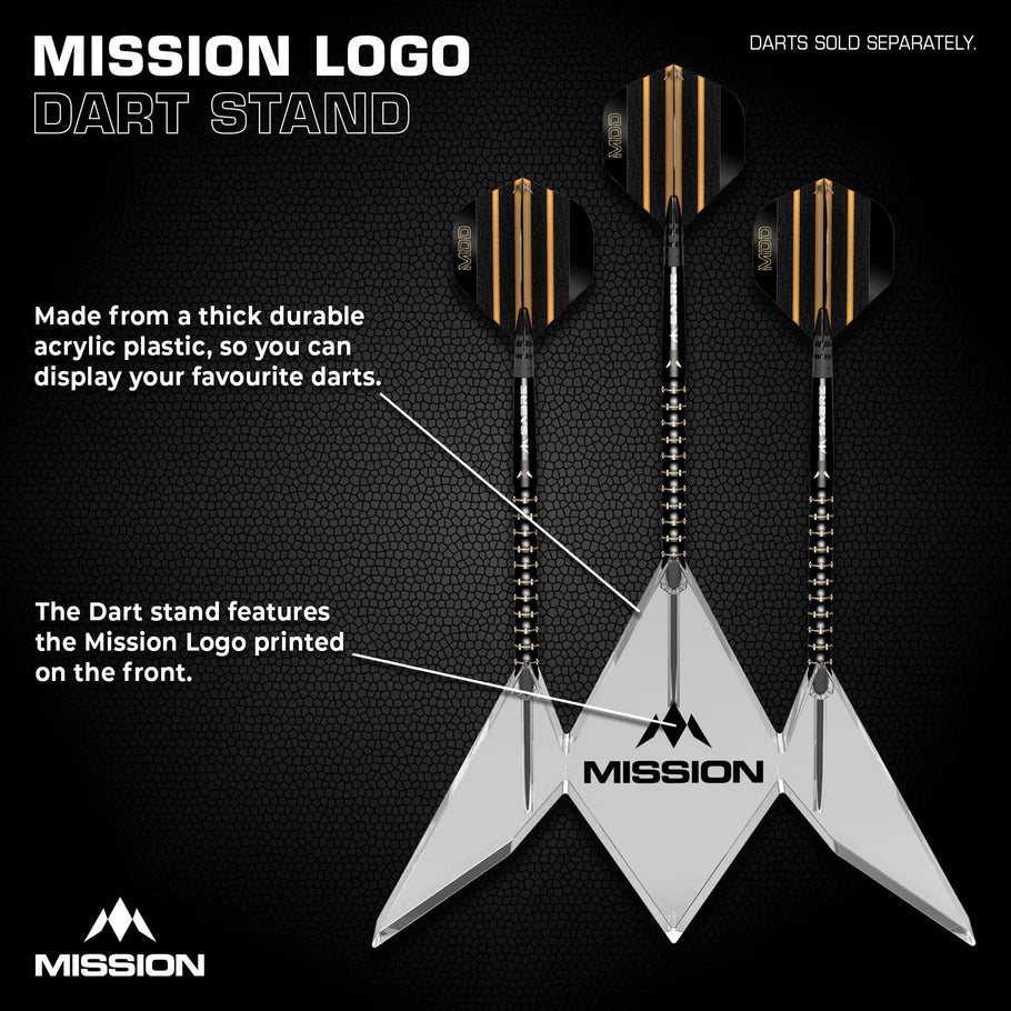 Mission "M"Logo Acrylic Dart Stand 3 Dart Display Stand