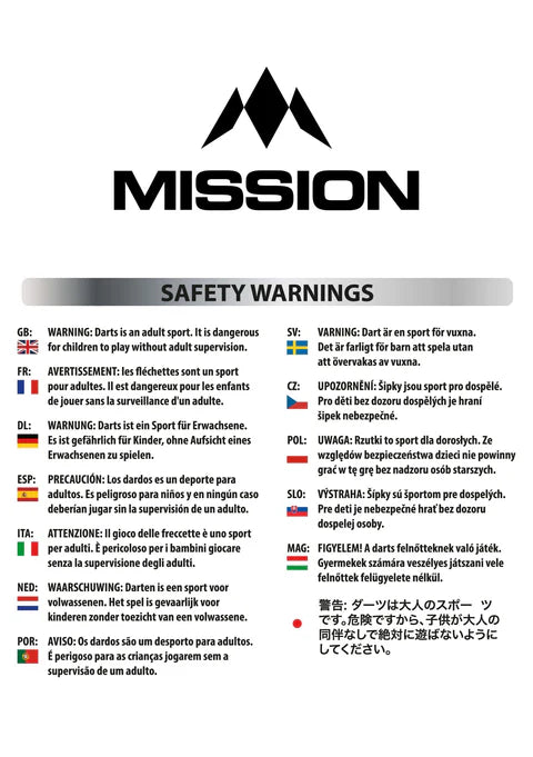 Mission Solo Phantom Dart Flights 100 Micron Standard No2