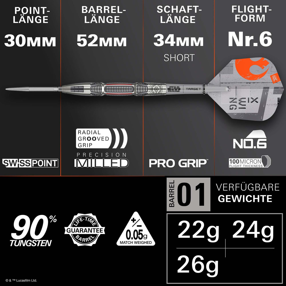 Target Star Wars X-Wing Swiss Point Steeldarts