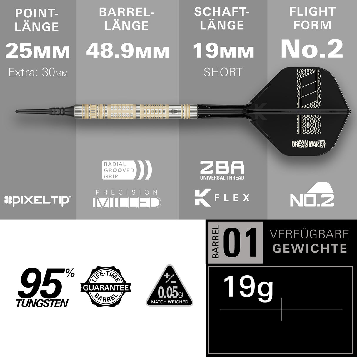 Target Dimitri van den Bergh 95K 19g Soft Tip
