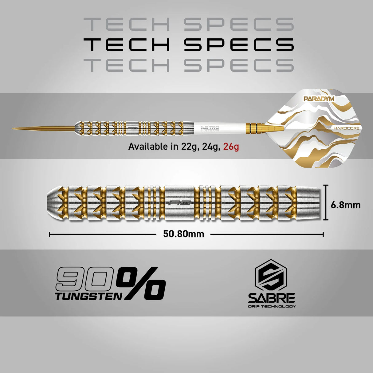 Red Dragon Paradym Darts Gold & Silver Parallel