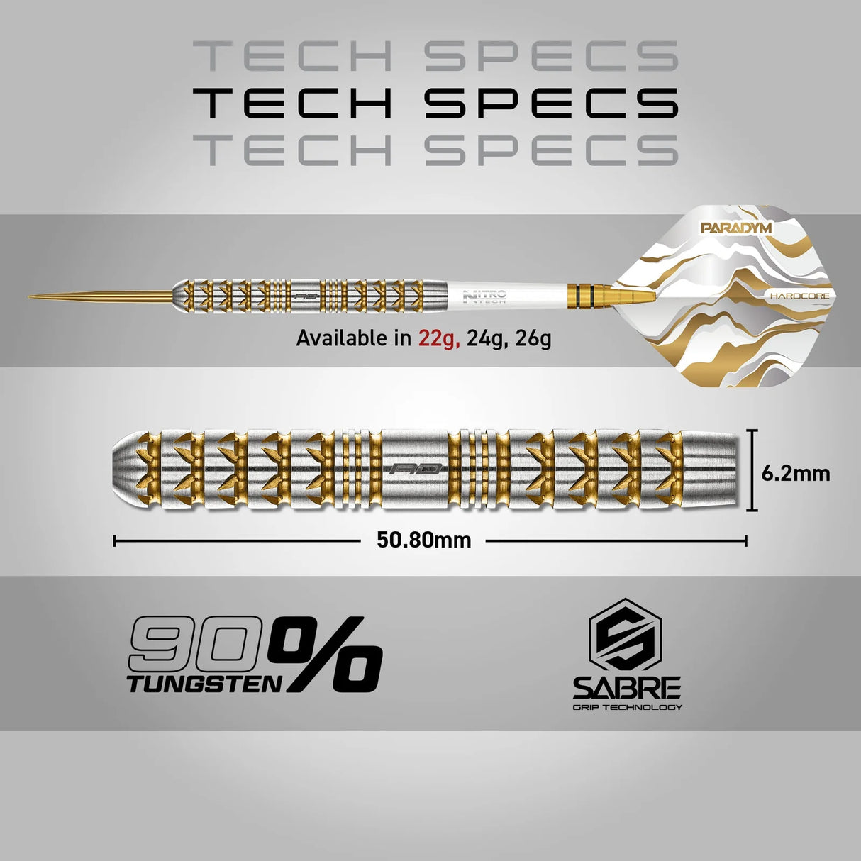 Red Dragon Paradym Darts Gold & Silver Parallel