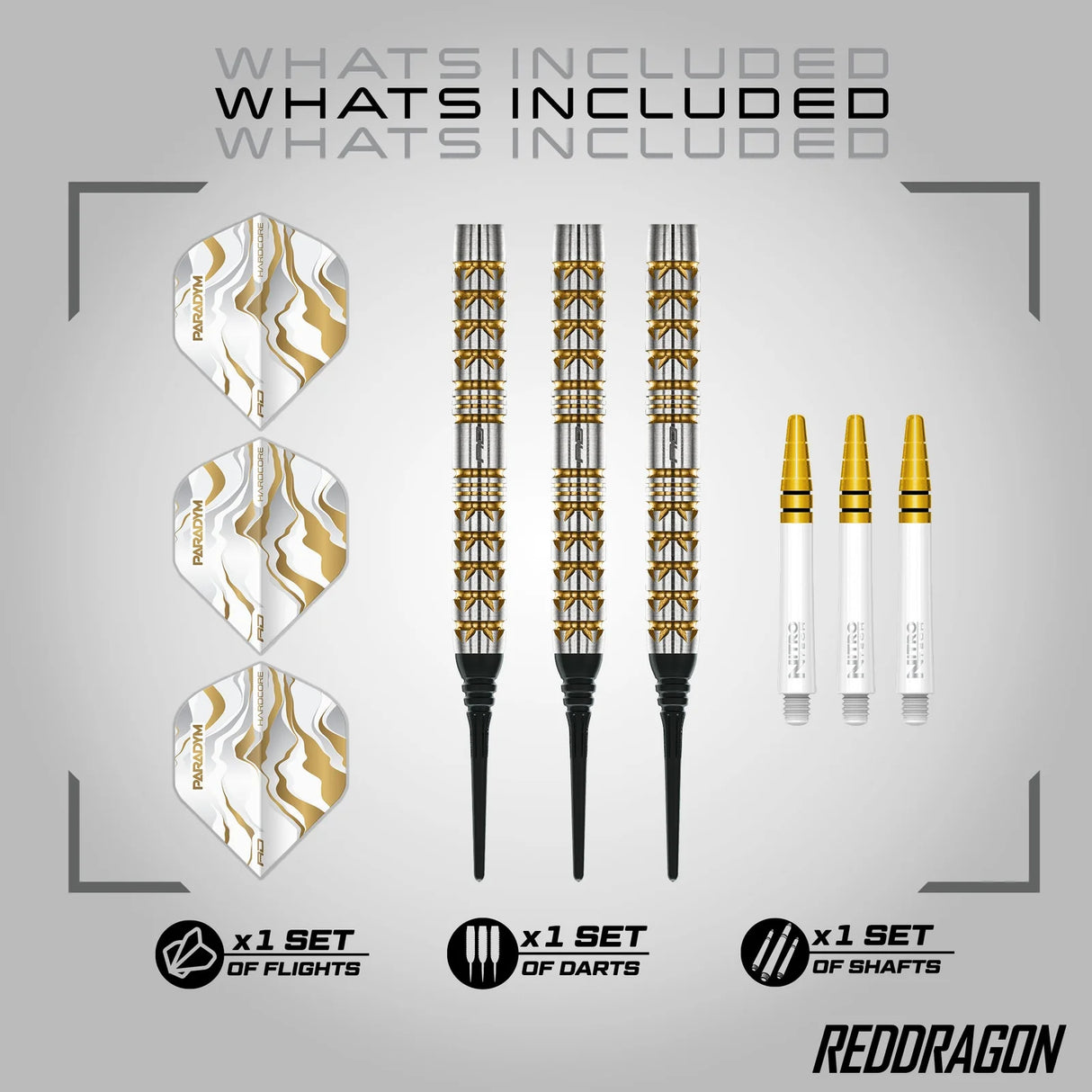 Red Dragon Paradym Darts Gold & Silver Parallel Softdart