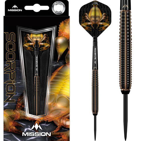 Mission Scorpion Darts 90%Tungsten - Black & Gold Electro