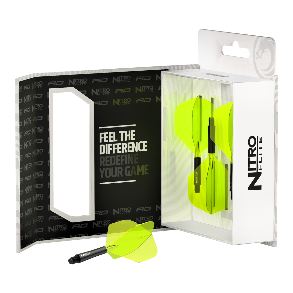 Red Dragon Nitro Flite System Black Yellow - Dart Flights