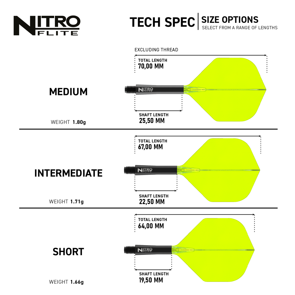 Red Dragon Nitro Flite System Black Yellow - Dart Flights