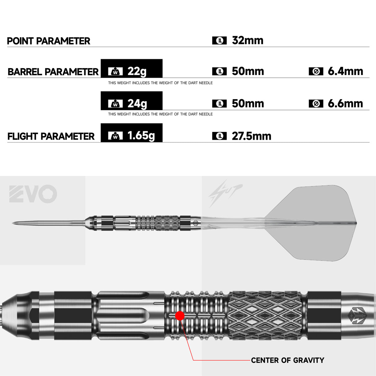 Caliburn Playerdarts XT Steeltip