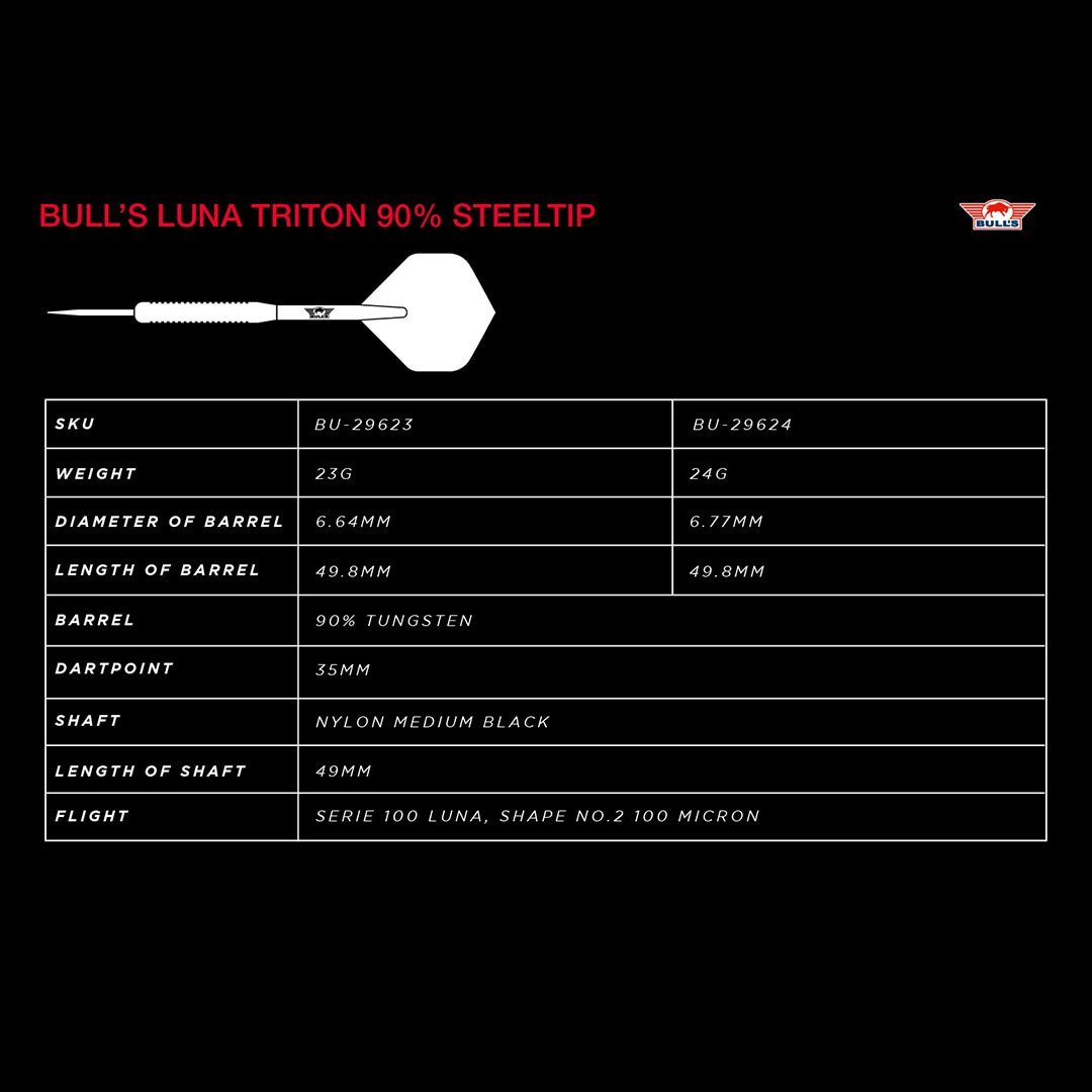 Bull's Luna Triton Steeldart 90%