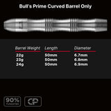 Bull´s Prime Curved CP 90% Tungsten Barrels Only - Steeltip