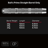 Bull´s Prime Straight CP 90% Tungsten Barrels Only - Steeltip