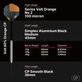 Bull's Volt Orange 80% CP Steeltip