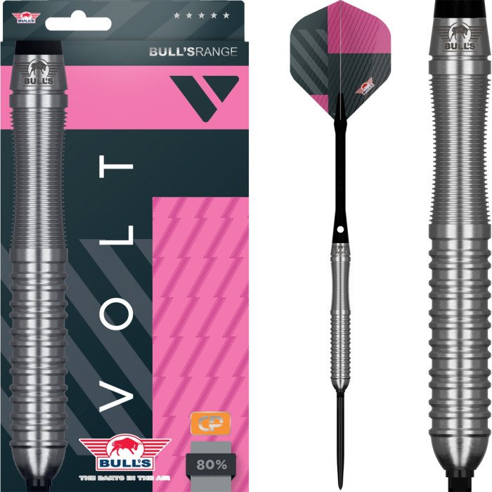Bull's Volt Pink 80% CP Steeltip