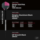 Bull's Volt Pink 80% CP Steeltip