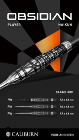 Caliburn Playerdarts Obsidian: Naikun Steeltip