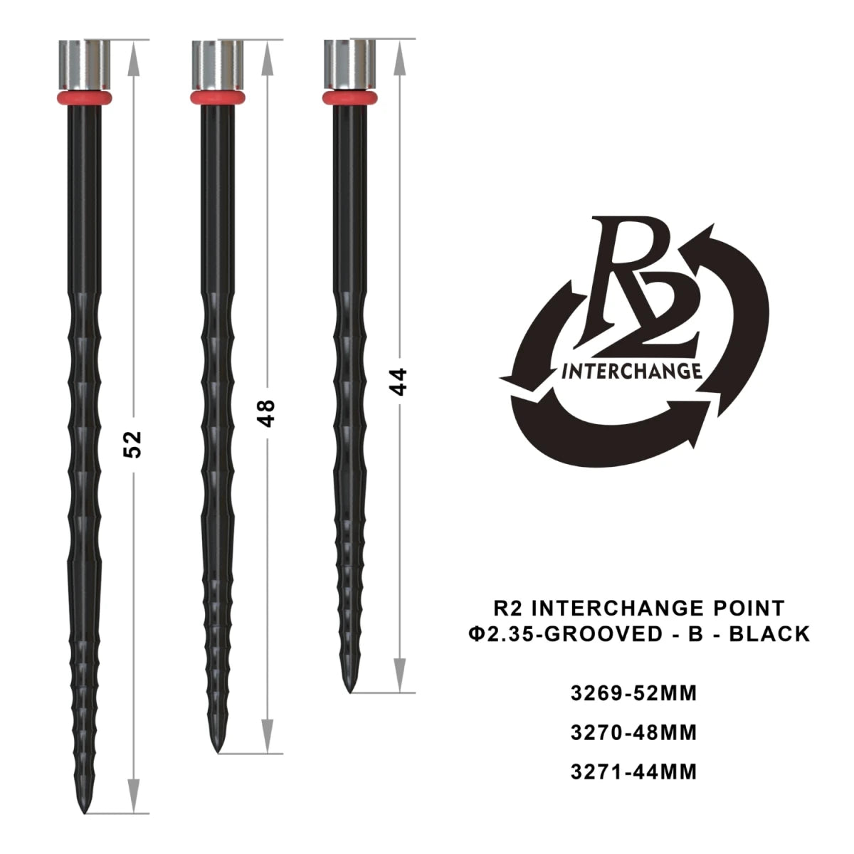 One80 R2 Interchange Point (2,35mm) Grooved B Schwarz