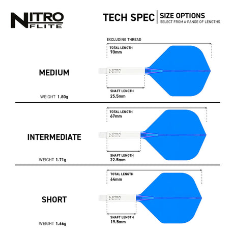 Red Dragon Nitro Flite System White Blue - Dart Flights