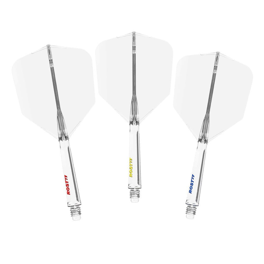 Cuesoul ROST 77 Clear with Blue+Red+Yellow Logo Big Wing - Dart Flights