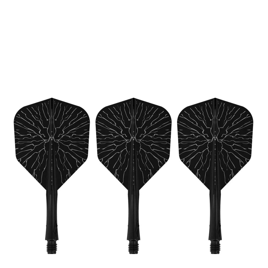 Caliburn SUP Flights - Moulded Shaft and Flight - Standard No6 - Crack - Black