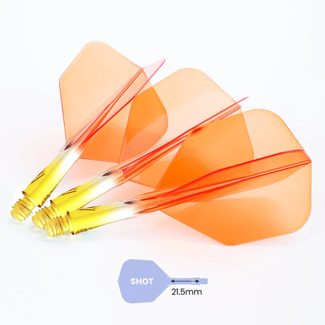 Caliburn SUP Flights - Moulded Flight & Shaft - No6 - Two Tone Gelb Orange