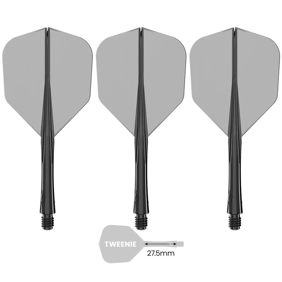 Caliburn SUP Flights - Moulded Flight & Shaft - Standard No6 Clear Black