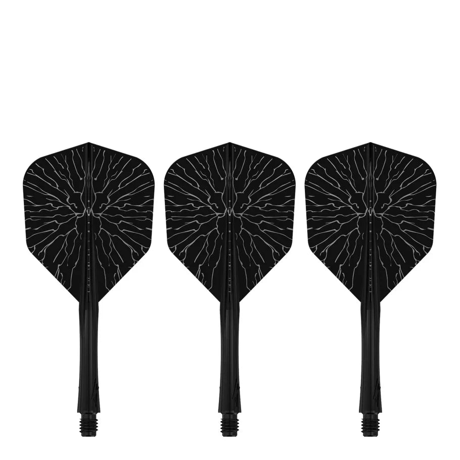 Caliburn SUP Flights - Moulded Shaft and Flight - Standard No6 - Crack - Black