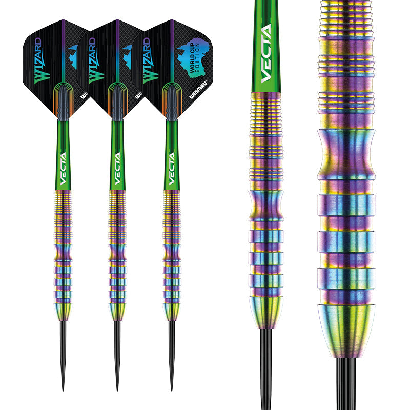 Winmau Dardos Michael 'MvG' Van Gerwen Vs Simon 'The Wizard' Whitlock | Juego Doble | Juego De Dardos De Latón Con Punta De Acero De 0.78 Oz Con Vuelos Y Ejes