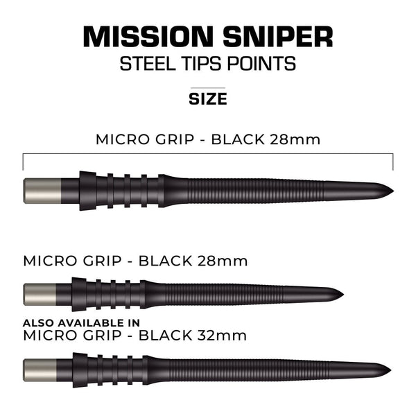 Mission Sniper Micro Grip Steel Tip Wechselspitzen Schwarz