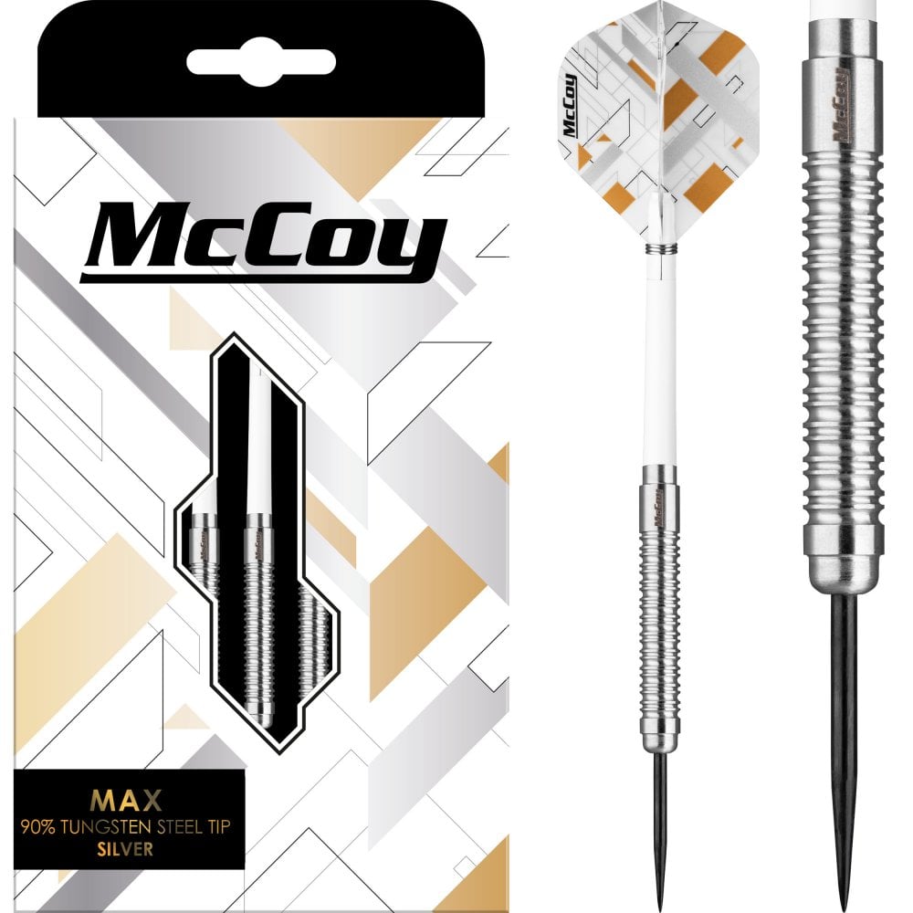 MCCOY  MAX Darts - 90% Steel Tip Tungsten - Silver
