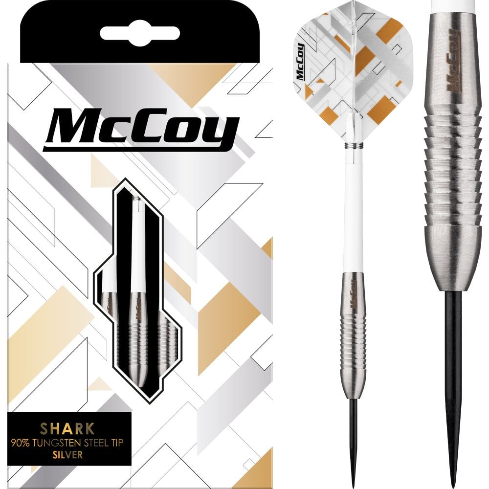 MCCOY  Shark Darts Steel Tip 90%Tungsten - Silver