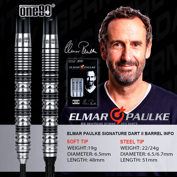 ONE80 - Elmar Paulke V2- Steeldarts Original Signiert
