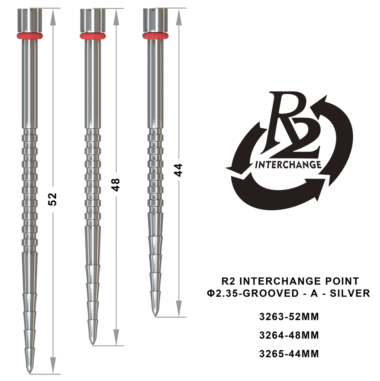 One80 R2 Interchange Point (2,35mm) Grooved A Silber