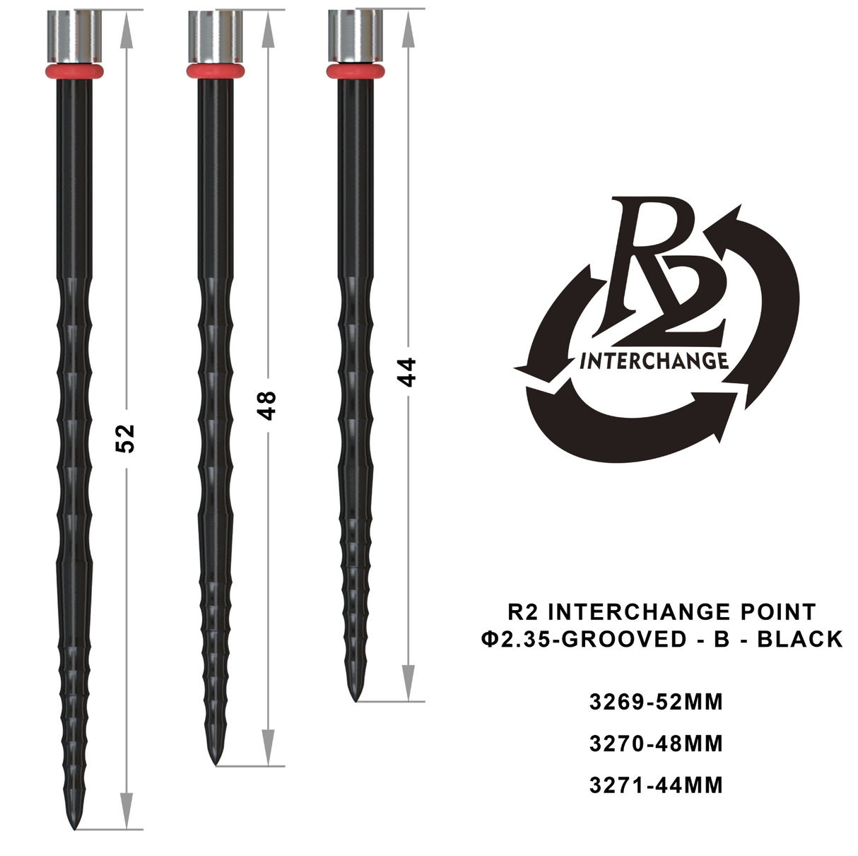 One80 R2 Interchange Point (2,35mm) Grooved B-Schwarz