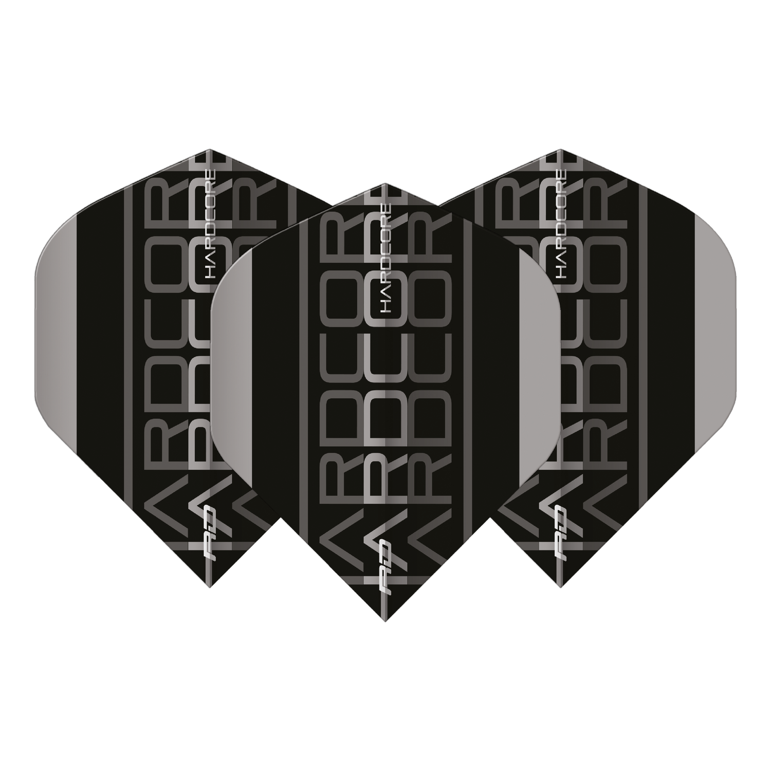 RedDragon HARDCORE RADICAL GREY AND BLACK TRIPLE Flights