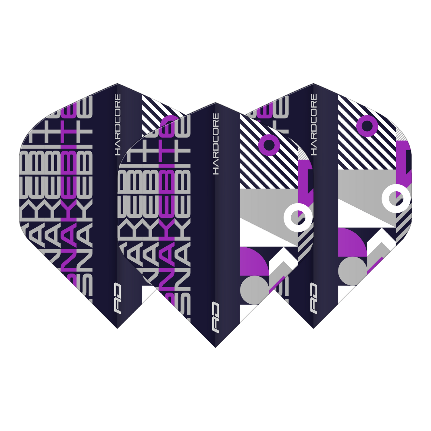 RedDragon HARDCORE SNAKEBITE BLACK AND PURPLE Flights