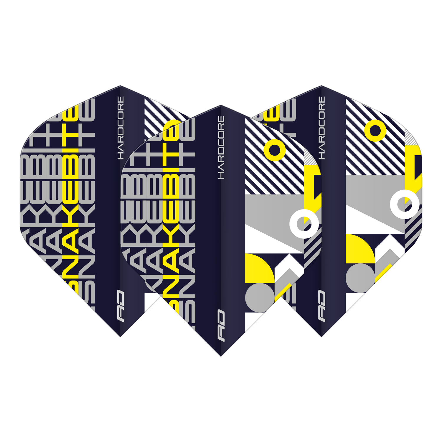 RedDragon HARDCORE SNAKEBITE BLACK AND YELLOW Flights