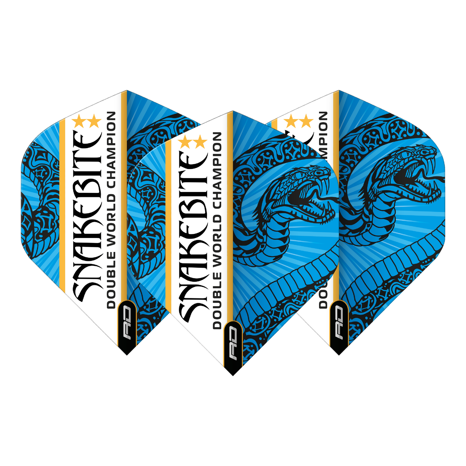 Peter Wright Snakebite Double World Champion Hardcore Flights Standard Blue & White