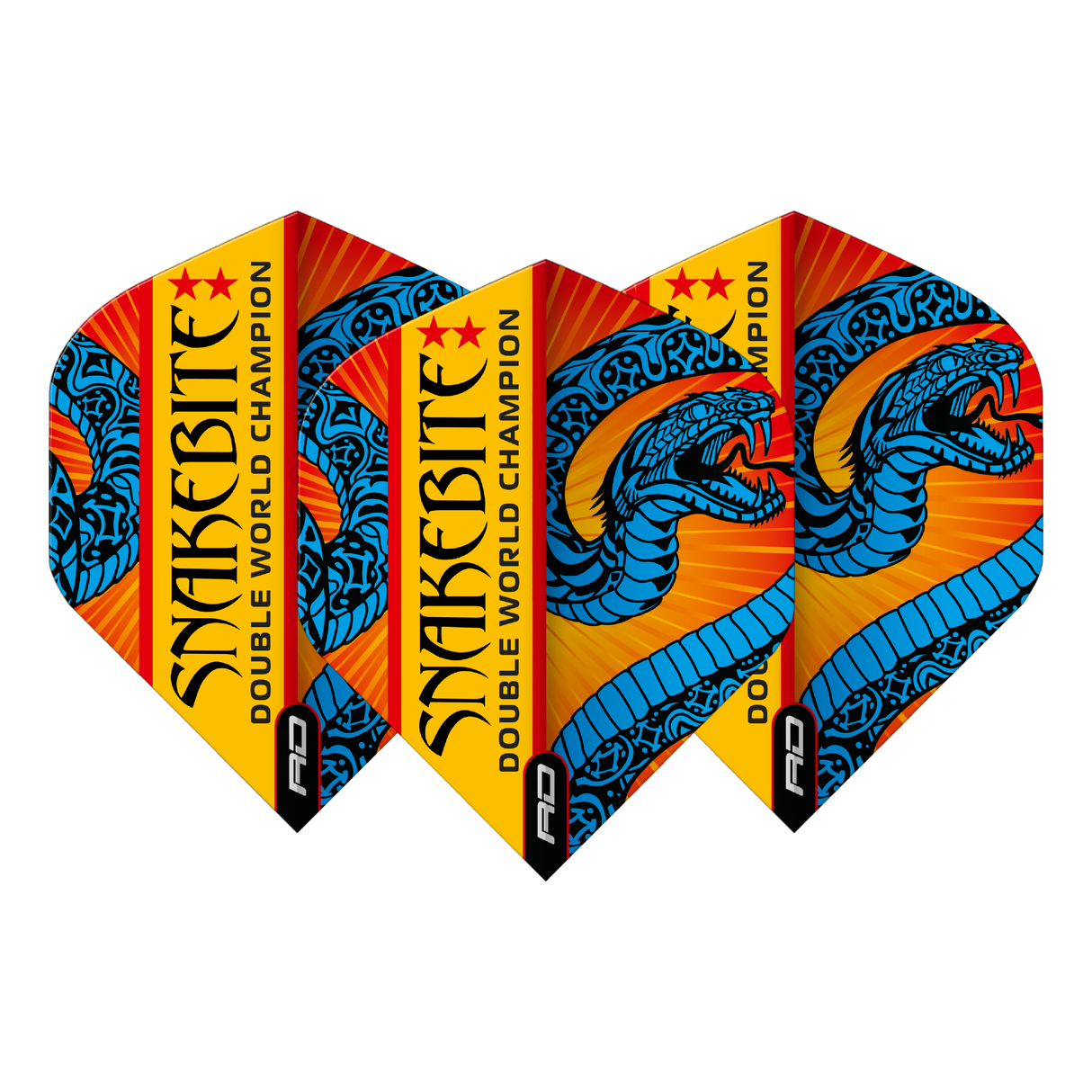 Peter Wright Snakebite Double World Champion Hardcore Flights Standard Blue & Orange
