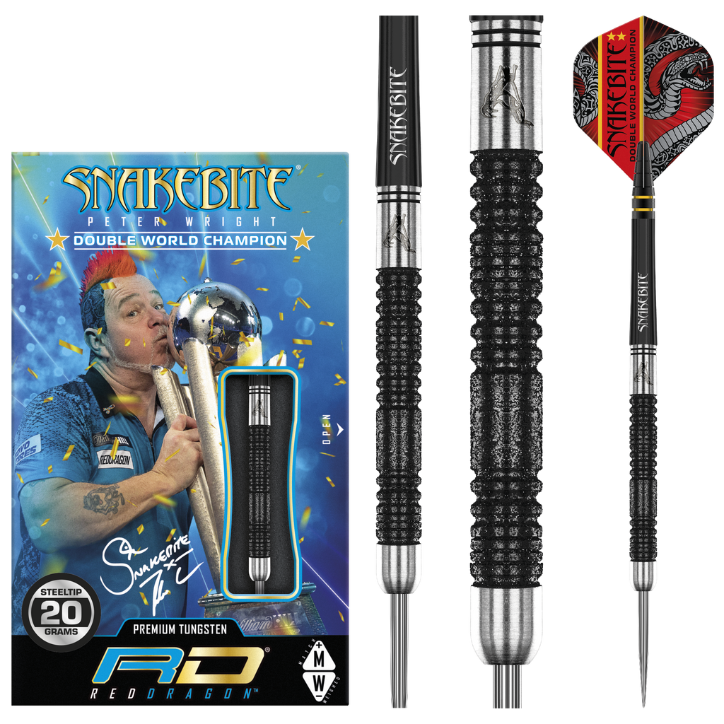 Peter Wright Snakebite Double World Champion Special Edition Steeldart Black