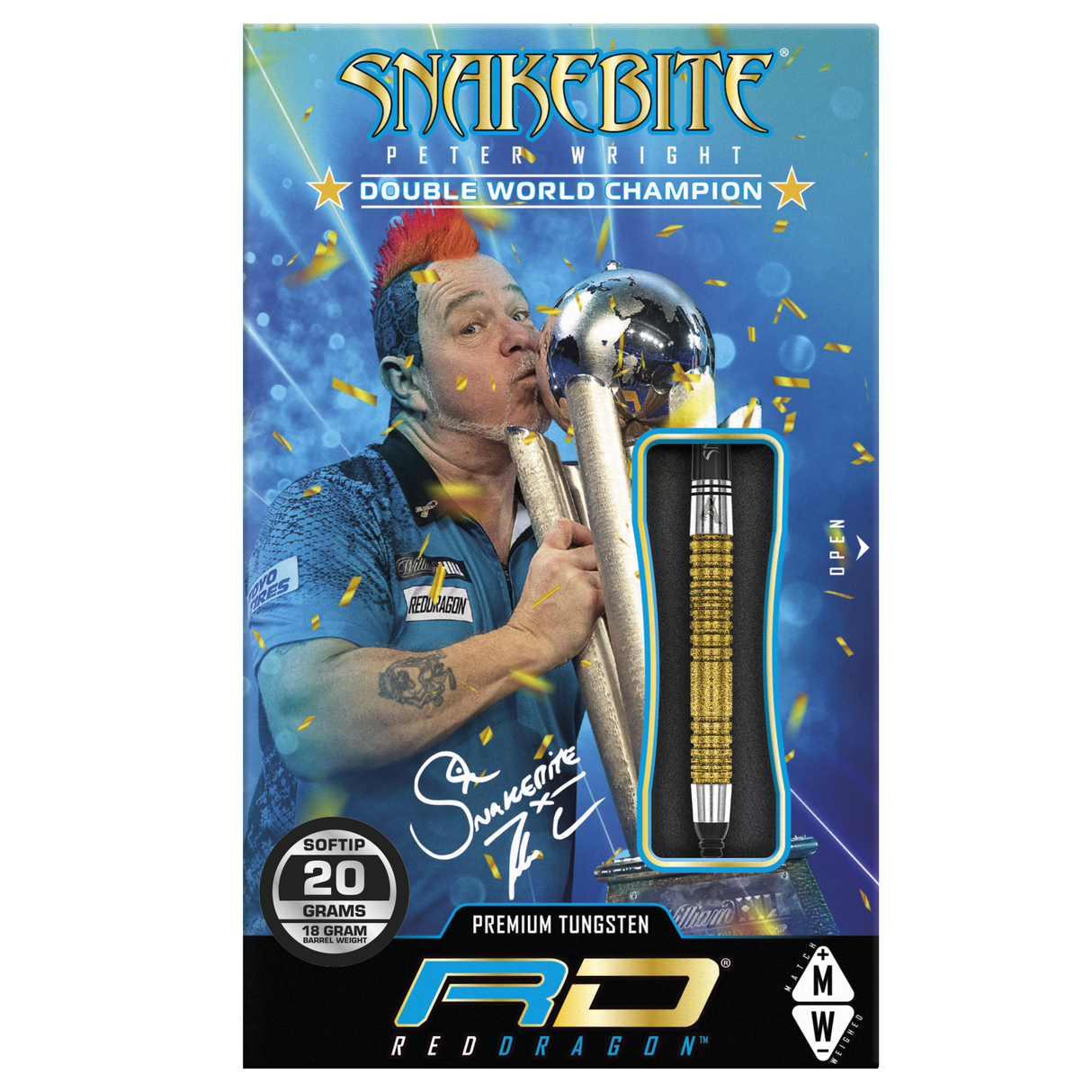 Peter Wright Snakebite Double World Champion SE Gold Plus Softdarts