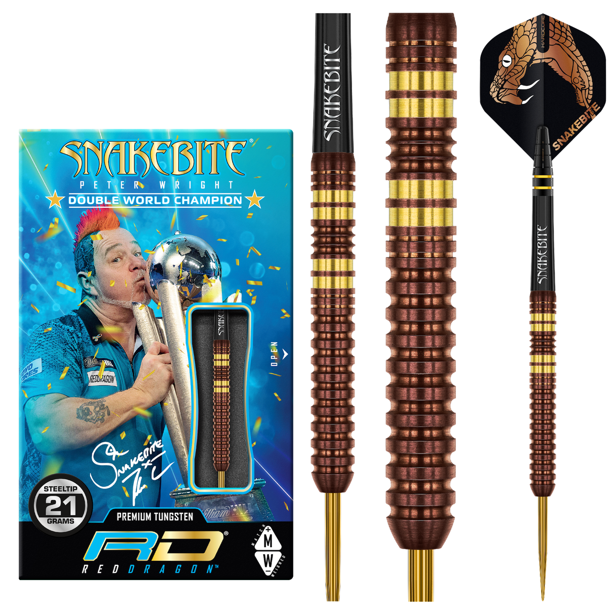 Red Dragon Peter Wright Copper Fusion Darts Steeltip