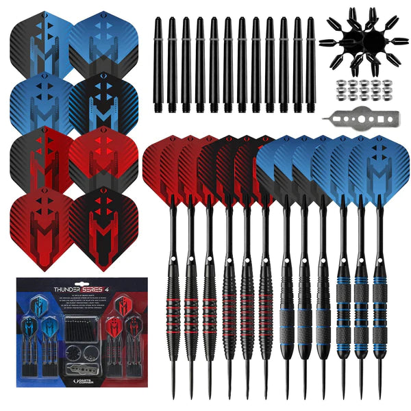 DARTS CORNER  - Thunder Series 4 - Steel Tip Brass - 4 Sets Darts